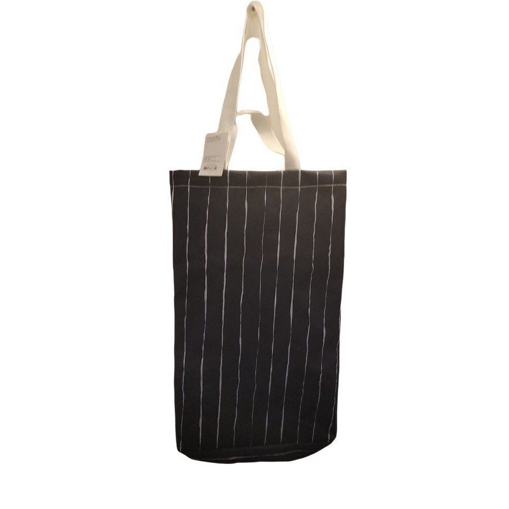 Room Essentials Adult Black White Striped Lightweight Laundry Tote Bag One Size